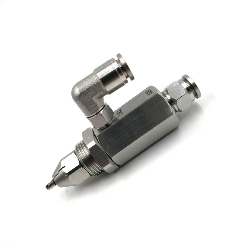 Дюза за суха мъгла за контрол на праха, ултразвукова мъгла от неръждаема стомана, супер фино пулверизиране на въздуха, регулируема с основа