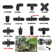 3db 8/11 9/12mm kerti tömlő csatlakozók 3/8" öntözőcső idomok Öntözőcső tömlő póló könyök Kerti vízcsatlakozó kötések