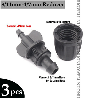 3db 8/11 9/12mm kerti tömlő csatlakozók 3/8" öntözőcső idomok Öntözőcső tömlő póló könyök Kerti vízcsatlakozó kötések