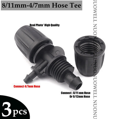 3db 8/11 9/12mm kerti tömlő csatlakozók 3/8" öntözőcső idomok Öntözőcső tömlő póló könyök Kerti vízcsatlakozó kötések