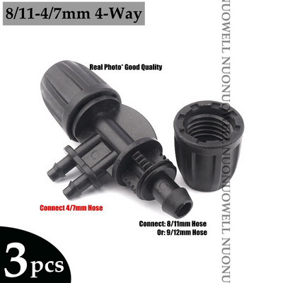 3db 8/11 9/12mm kerti tömlő csatlakozók 3/8" öntözőcső idomok Öntözőcső tömlő póló könyök Kerti vízcsatlakozó kötések