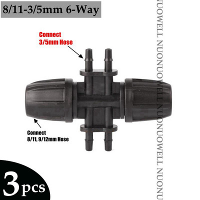 3db 8/11 9/12mm kerti tömlő csatlakozók 3/8" öntözőcső idomok Öntözőcső tömlő póló könyök Kerti vízcsatlakozó kötések