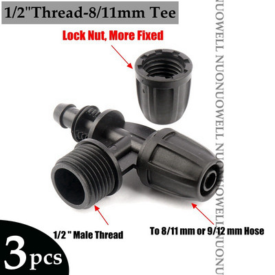 3db 8/11 9/12mm kerti tömlő csatlakozók 3/8" öntözőcső idomok Öntözőcső tömlő póló könyök Kerti vízcsatlakozó kötések