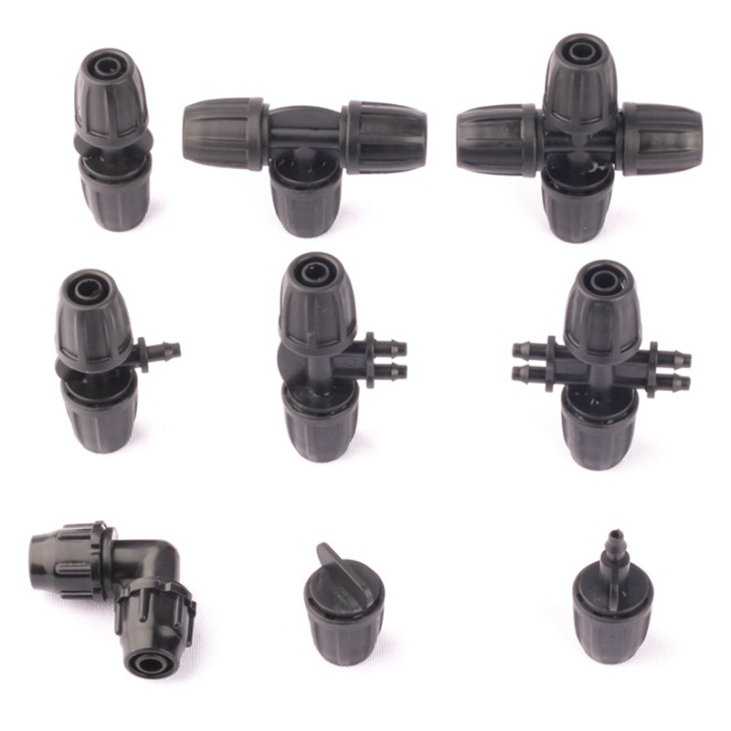 3 бр. 8/11 9/12 мм съединители за градински маркучи 3/8" фитинги за напоителни тръби Фитинги за тръби за напояване Тръба за напояване Маркуч Коляно Съединители за градински водни съединители