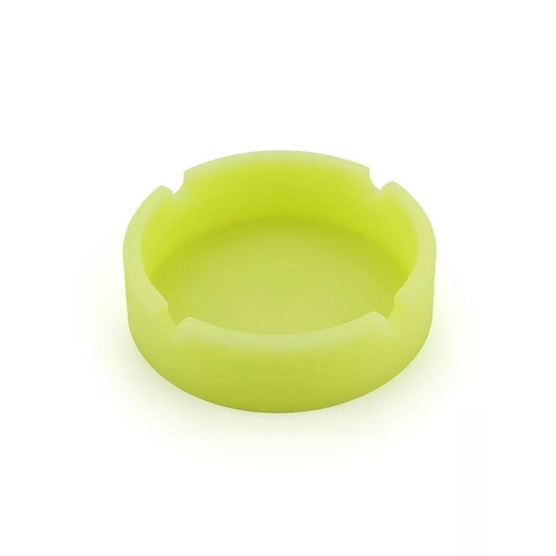 Екологично чист силиконов мек кръгъл пепелник Държач за пепелник Светещ преносим флуоресцентен пепелник против изгаряне Поставка за цигари