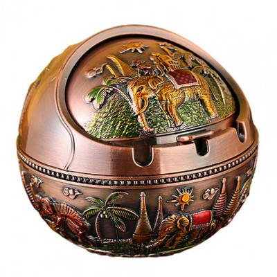 Retro pelnu trauka mājsaimniecības cigarešu smēķēšanas turētājs Mājas dekors, cinka sakausējuma liels pelnu turētājs ar vāku mājas drauga dzimšanas dienas dāvanai