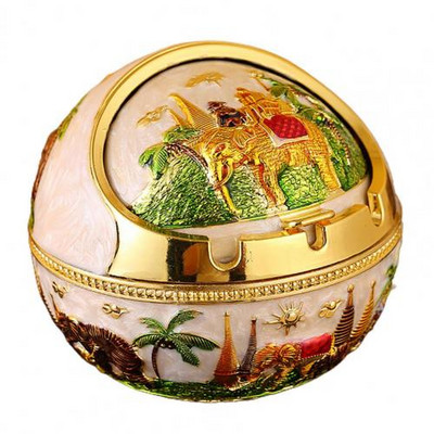 Retro pelnu trauka mājsaimniecības cigarešu smēķēšanas turētājs Mājas dekors, cinka sakausējuma liels pelnu turētājs ar vāku mājas drauga dzimšanas dienas dāvanai