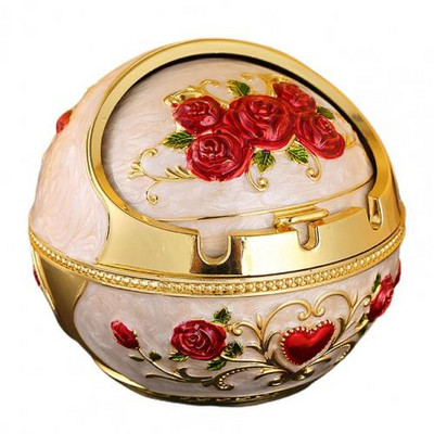 Retro pelnu trauka mājsaimniecības cigarešu smēķēšanas turētājs Mājas dekors, cinka sakausējuma liels pelnu turētājs ar vāku mājas drauga dzimšanas dienas dāvanai