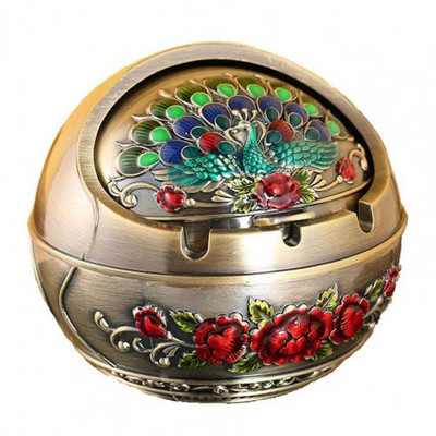 Retro pelnu trauka mājsaimniecības cigarešu smēķēšanas turētājs Mājas dekors, cinka sakausējuma liels pelnu turētājs ar vāku mājas drauga dzimšanas dienas dāvanai