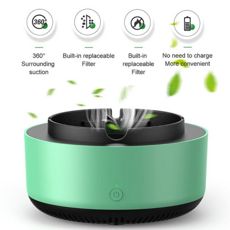 CORUI Smart Smoke Remover Пречиствател на пепелник Пепелници Настолен пречиствател на въздух с отрицателни йони Нискошумна машина за ароматерапия в спалнята