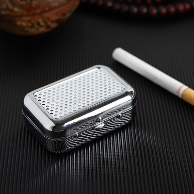 Mini hordozható fém cigaretta hamutartó divatos hamutartó zárható fedéllel asztali hamutartó kültéri zsebes hamutartó ajándék férfinak