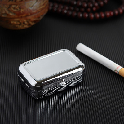 Mini hordozható fém cigaretta hamutartó divatos hamutartó zárható fedéllel asztali hamutartó kültéri zsebes hamutartó ajándék férfinak