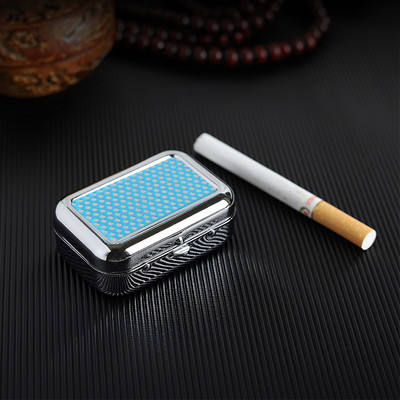 Mini hordozható fém cigaretta hamutartó divatos hamutartó zárható fedéllel asztali hamutartó kültéri zsebes hamutartó ajándék férfinak