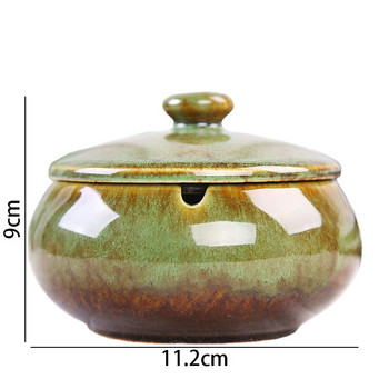 Creative Kiln Variable Glaze Κεραμικό Τασάκι ευρωπαϊκού τύπου με κάλυμμα Τασάκι επιτραπέζιου καθιστικού Ρετρό Τασάκι Διακόσμηση σπιτιού