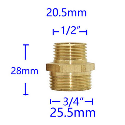 Ορειχάλκινος 1" 3/4" έως 1/2" έως 1/4" Αρσενικός σύνδεσμος κλωστής Επισκευή αγκώνας Χάλκινα εξαρτήματα Επισκευή ελαστικού συνδετήρα μείωσης 1 τεμ.