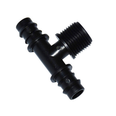 Αρσενικό σπείρωμα 1/2 To The 1/2 Hose Tee Barb 16mm 2-Way Irrigation Connector Βιδωτοί αρσενικοί σύνδεσμοι 5 τμχ