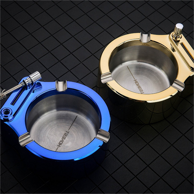 Υψηλής ποιότητας ρετρό μεταλλικό τασάκι τσιγάρων Πολυλειτουργικός φακός Αναπτήρας σπιτιού Διακόσμηση πούρου Αξεσουάρ καπνίσματος Δημιουργικό δώρο