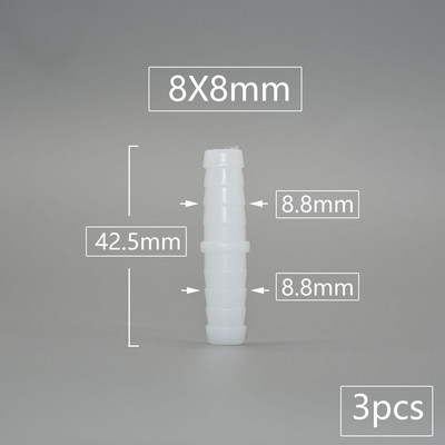 4/6/8/9/10/11/12mm PE Élelmiszer-minőségű Közvetlen redukáló Barb csatlakozók Akvárium tartály légszivattyú adapter öntözőtömlő csatlakozás