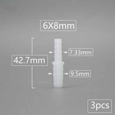 4/6/8/9/10/11/12mm PE Élelmiszer-minőségű Közvetlen redukáló Barb csatlakozók Akvárium tartály légszivattyú adapter öntözőtömlő csatlakozás