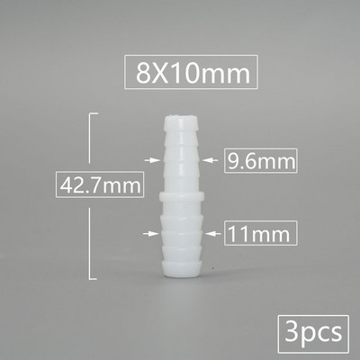 4/6/8/9/10/11/12mm PE Élelmiszer-minőségű Közvetlen redukáló Barb csatlakozók Akvárium tartály légszivattyú adapter öntözőtömlő csatlakozás