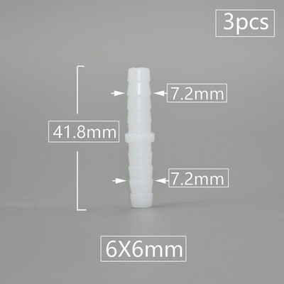 4/6/8/9/10/11/12mm PE Élelmiszer-minőségű Közvetlen redukáló Barb csatlakozók Akvárium tartály légszivattyú adapter öntözőtömlő csatlakozás