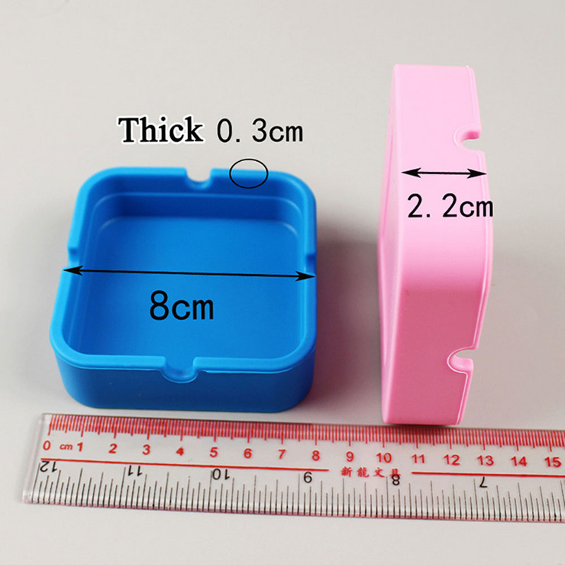 Svijet silikona Silikonska pepeljara Silikonska gumena prijenosna pepeljara kvadratnog dizajna otporna na visoke temperature Ekološki mekana