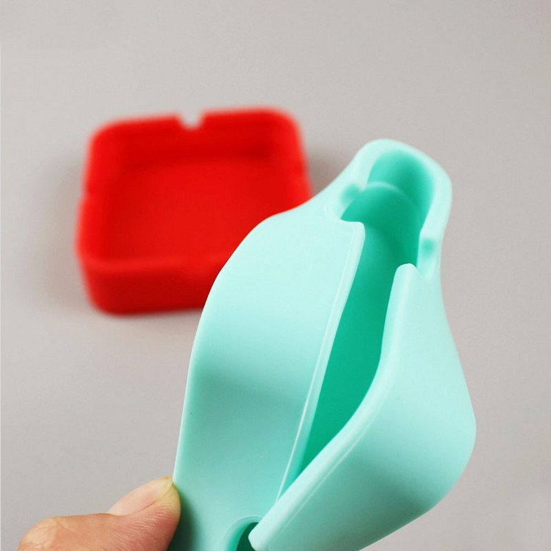 Svijet silikona Silikonska pepeljara Silikonska gumena prijenosna pepeljara kvadratnog dizajna otporna na visoke temperature Ekološki mekana