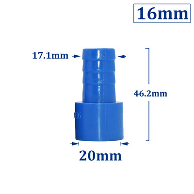 ID 20 mm 1/2 menet a 8/10/12/16 mm PVC tömlőhöz Barb csatlakozó Kerti tömlő Barb csatlakozó Fitting Farm öntözés PE csőcsatlakozás