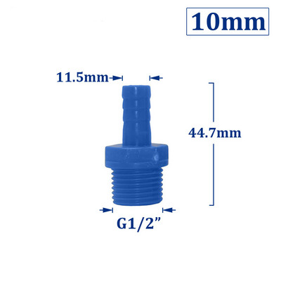 ID 20 mm 1/2 menet a 8/10/12/16 mm PVC tömlőhöz Barb csatlakozó Kerti tömlő Barb csatlakozó Fitting Farm öntözés PE csőcsatlakozás