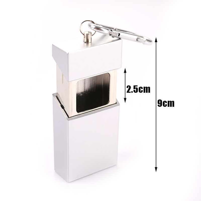 Jednodijelna prijenosna pepeljara s poklopcem, džepna pepeljara s privjeskom za ključeve Mini metalna pepeljara