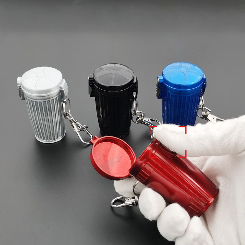 Prijenosna mini pepeljara s poklopcem za putovanja na otvorenom Metalna kutija za pohranu s privjeskom za ključeve Dodaci za cigarete