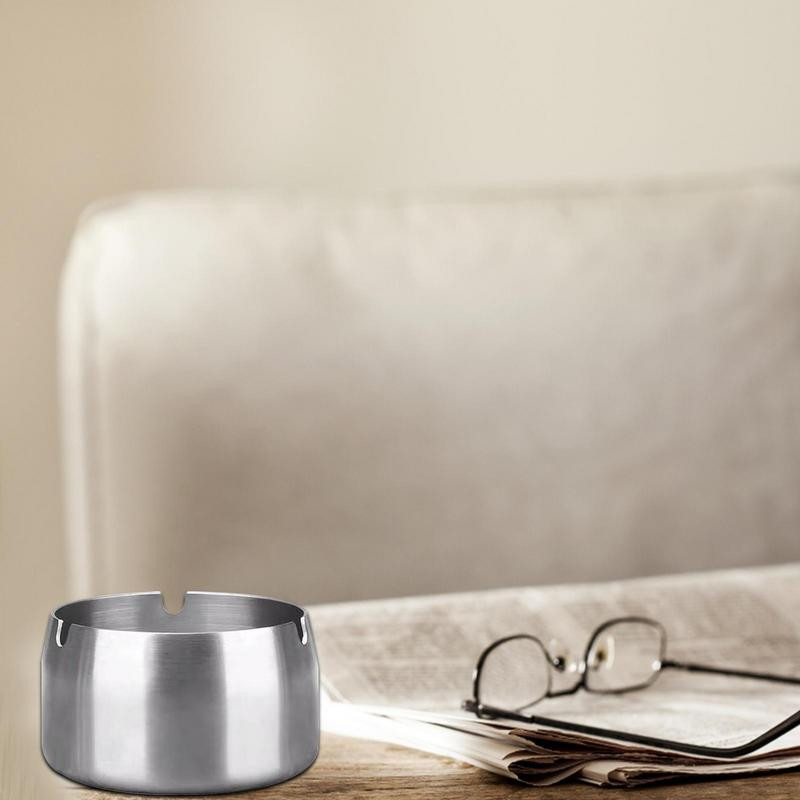 Pepeljara za cigare Okrugli ukrasni stol od nehrđajućeg čelika Držač za pepeo za cigarete za kućnu spavaću sobu Uredsku ploču