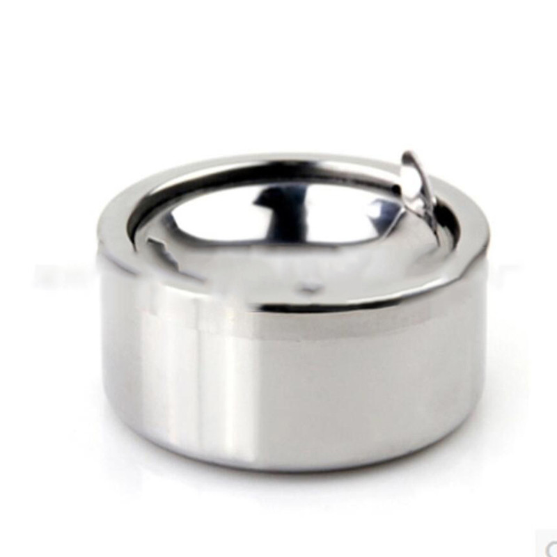 Modna okrugla okrugla pepeljara od nehrđajućeg čelika otporna na vjetar Hotelski internet kafić Rotirajuća pepeljara s poklopcem