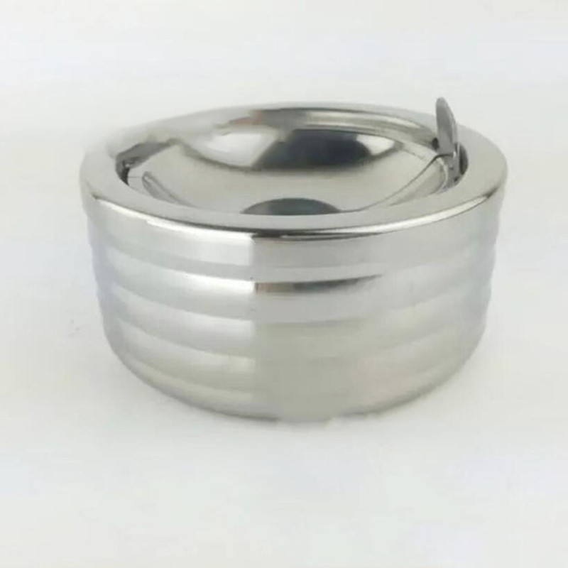 Modna okrugla okrugla pepeljara od nehrđajućeg čelika otporna na vjetar Hotelski internet kafić Rotirajuća pepeljara s poklopcem