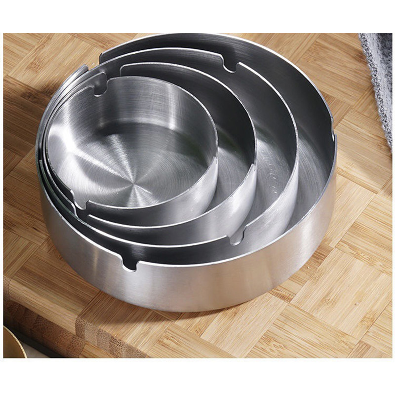 Okrugla pepeljara od nehrđajućeg čelika Prijenosna za cigarete Pepeljara Kućna stolna šipka KTV Srebrna pepeljara za pušače