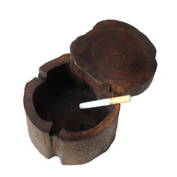 Creative Wood Features Пепелник от масивно дърво Личност Дървен с капак Пепелник Спа Декорация на маса Пепелник