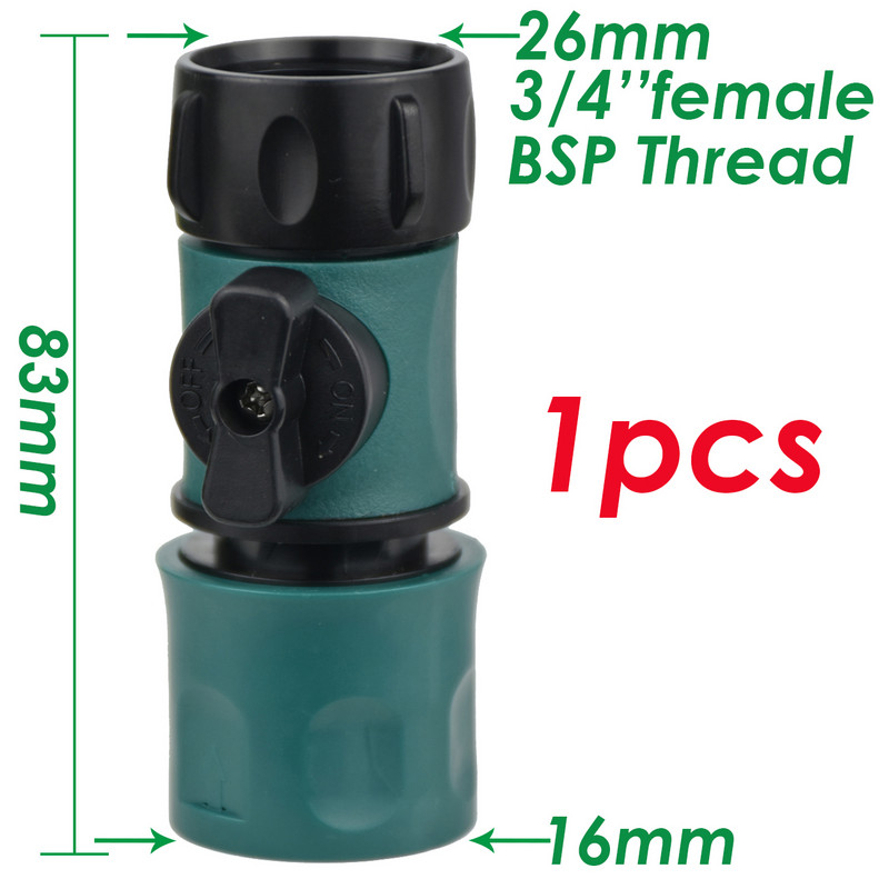 Plastični brzi priključak s ventilom 3/4" ženski navoj 3/4" muški navoj Poljoprivreda Prekidač adaptera za produžetak crijeva za navodnjavanje u vrtu