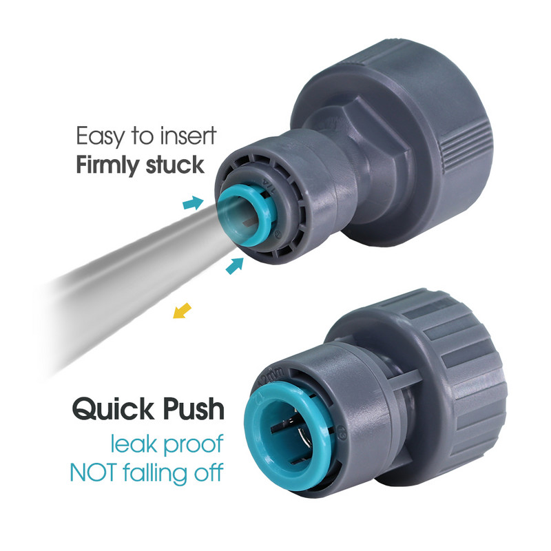 2PCS 3/4`` x 1/4`` 3/8`` Quick Push Кран Съединители за маркуч Тръби за градинско напояване Адаптер за съединител PE PVC тръба Съединение за поливане