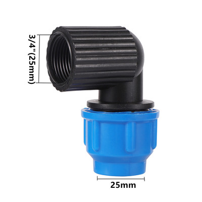 Alsó menet 1/2" 3/4" *20/25/32mm Apa menet 1" *25mm könyökcsökkentő csatlakozó Kert Mezőgazdaság Öntözés PE csőszerelvények