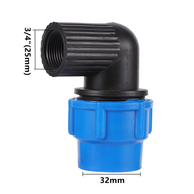 Alsó menet 1/2" 3/4" *20/25/32mm Apa menet 1" *25mm könyökcsökkentő csatlakozó Kert Mezőgazdaság Öntözés PE csőszerelvények