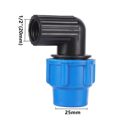 Alsó menet 1/2" 3/4" *20/25/32mm Apa menet 1" *25mm könyökcsökkentő csatlakozó Kert Mezőgazdaság Öntözés PE csőszerelvények