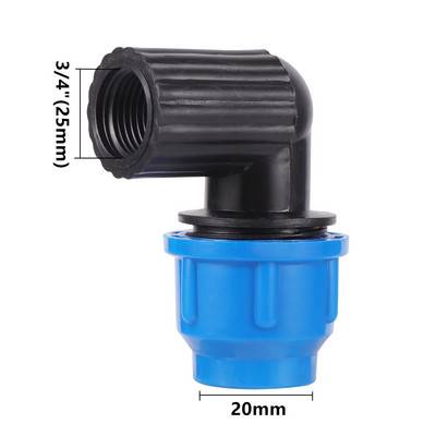 Alsó menet 1/2" 3/4" *20/25/32mm Apa menet 1" *25mm könyökcsökkentő csatlakozó Kert Mezőgazdaság Öntözés PE csőszerelvények