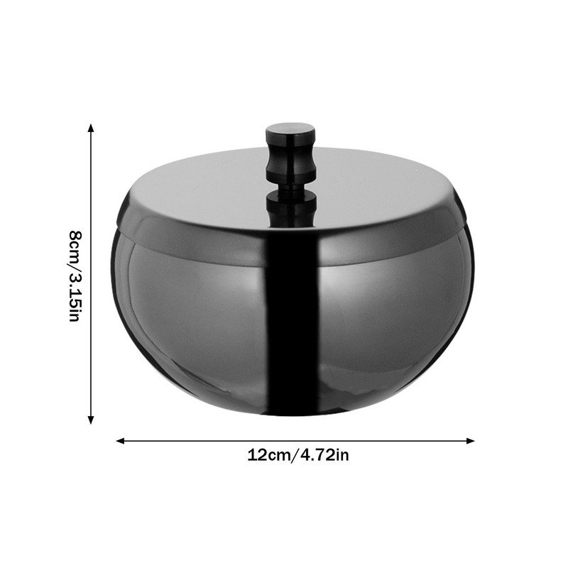 Пепелник от неръждаема стомана с капак Ветроупорен пепелник Модерна преносима декорация на маса за открито, закрито, вътрешен двор, офис