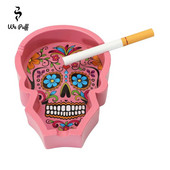 WE PUFF Cool Skull Smoking Pipe hamutartó Hordozható gyanta, tűzálló szivar cigaretta hamutálca Cenicero Cinzeiro asztali kiegészítők