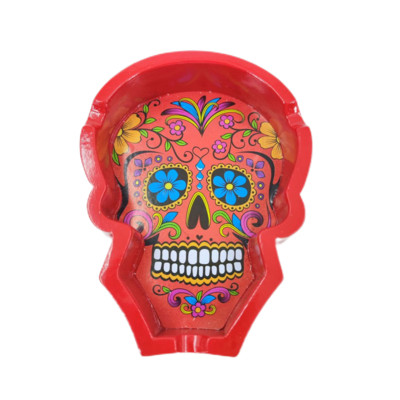 WE PUFF Cool Skull Smoking Pipe hamutartó Hordozható gyanta, tűzálló szivar cigaretta hamutálca Cenicero Cinzeiro asztali kiegészítők