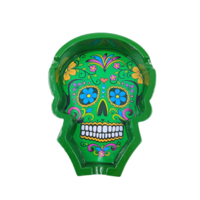 WE PUFF Cool Skull Smoking Pipe hamutartó Hordozható gyanta, tűzálló szivar cigaretta hamutálca Cenicero Cinzeiro asztali kiegészítők