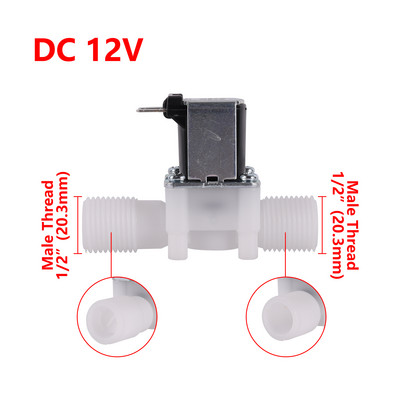 DC 12V AC 220V Normál zárt elektromos bemeneti mágnesszelep 1/2" 3/4" 1/4" N/C Normál zárt bemeneti áramlás mágnesszelep