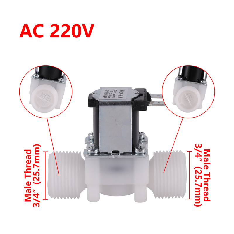 DC 12V AC 220V Нормално затворен електрически входен електромагнитен клапан 1/2" 3/4" 1/4" N/C Нормално затворен входен електромагнитен клапан​​