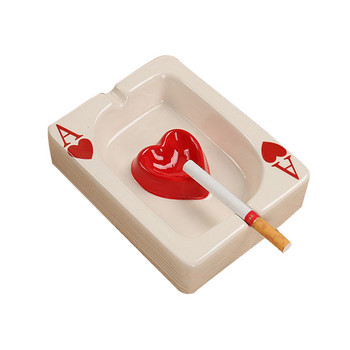 Δημιουργικά τραπουλόχαρτα Κόκκινη Μαύρη Καρδιά Τασάκι Ξενοδοχείου Σαλόνι Τραπεζαρία Τασάκι Χειροτεχνία Στολίδια Αξεσουάρ καπνίσματος