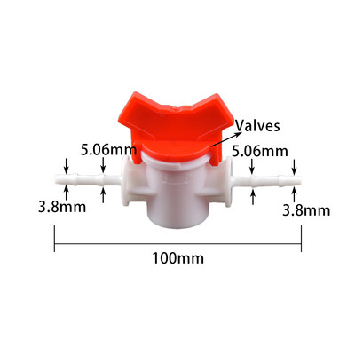 1 db 4 mm-es 6 mm-es 8 mm-es PVC tömlőrudas kétirányú műanyag golyóscsap akvárium kerti mikro öntözési csatlakozó